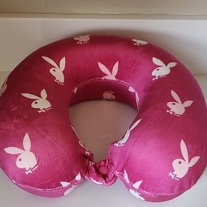 PLAYBOY Pink and White Travel Neck Pillow